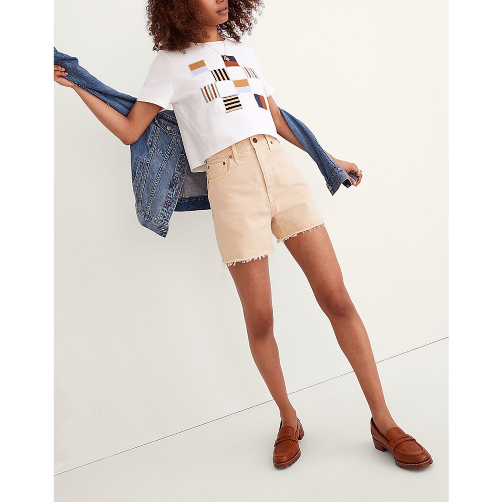 MADEWELL The Momjean Short: Earth-Dyed Edition Yellow Cream {C10}